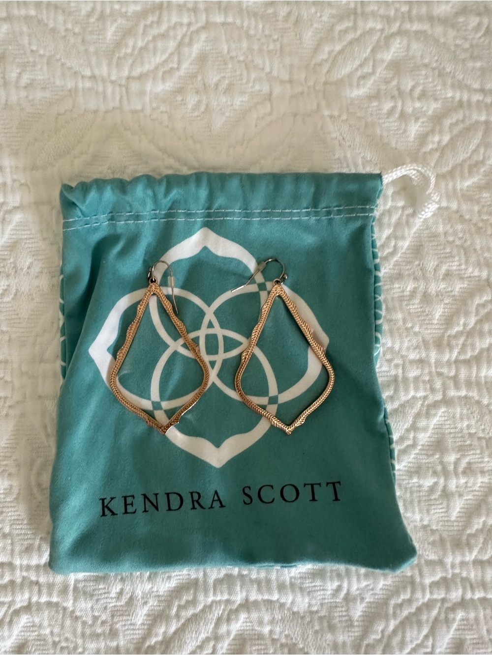 Kendra Scott Rose Gold Open Teardrop Dangle Earrings